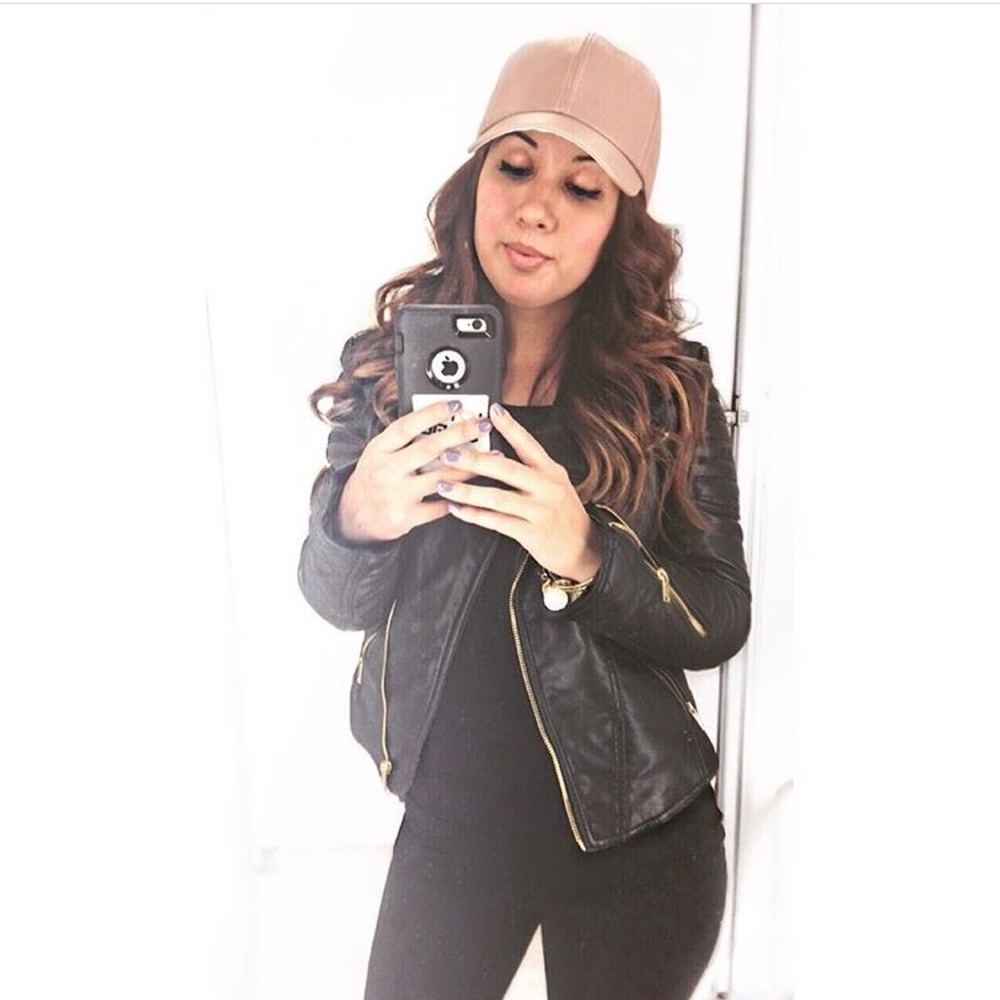 H&M black jacket with gold zippers
